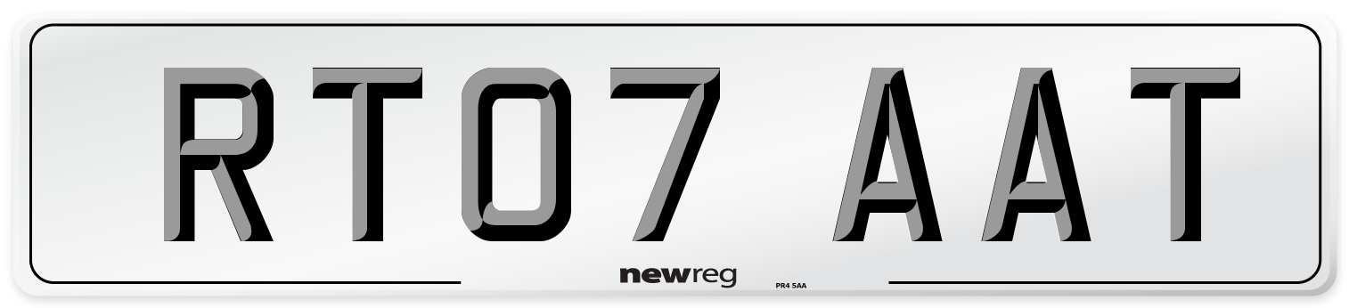 RT07 AAT Number Plate from New Reg